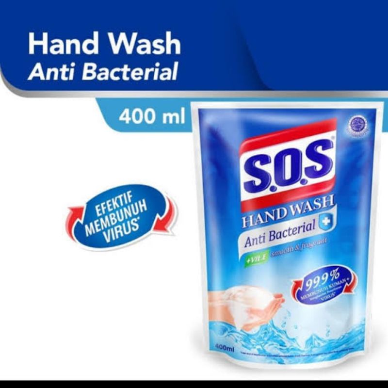 SOS REFILL 400ML HANDWASH SABUN CUCI TANGAN PEMBERSIH TANGAN SABUN DISINFEKTAN SOS REFIL 400ML