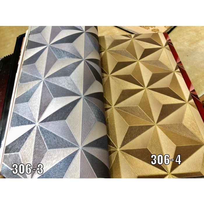 Wallpaper Wallpaper Dinding Kotak Segitiga Prisma Modern 3D Luxury
