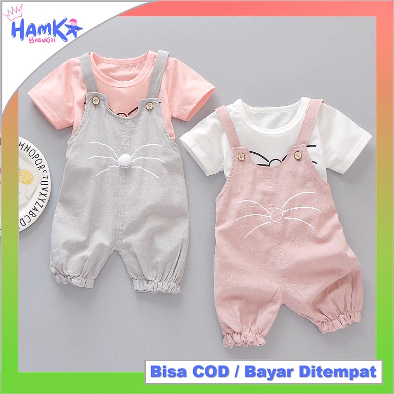 Setelan Overall Anak Perempuan 2in1 Import Lucu Murah Bahan Katun