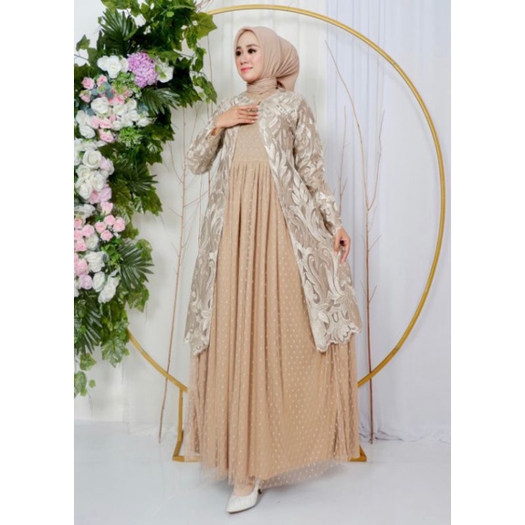 Gamis Cardigan Syabira Bordir Original Butik