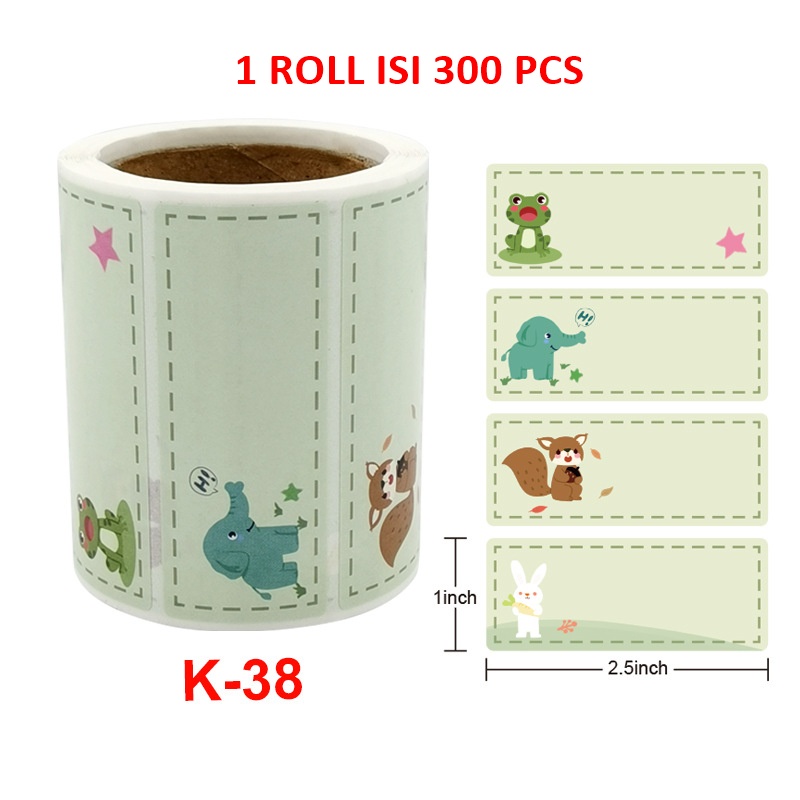 Serenity Stiker Sticker Label Nama Persegi Panjang isi 250 pcs 1 Roll Label Nama Barang Anak Unisex - SLN01