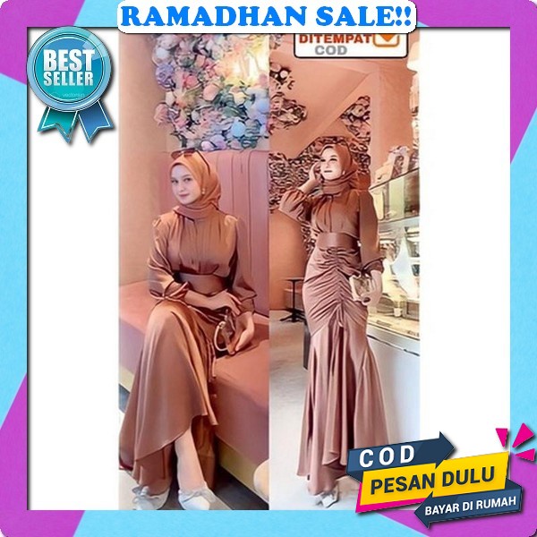Baju Gamis Wanita Lebaran Terbaru 2023 Gamis Cewek Lebaran Wanita Muslim Elegan Mewah Original Murah