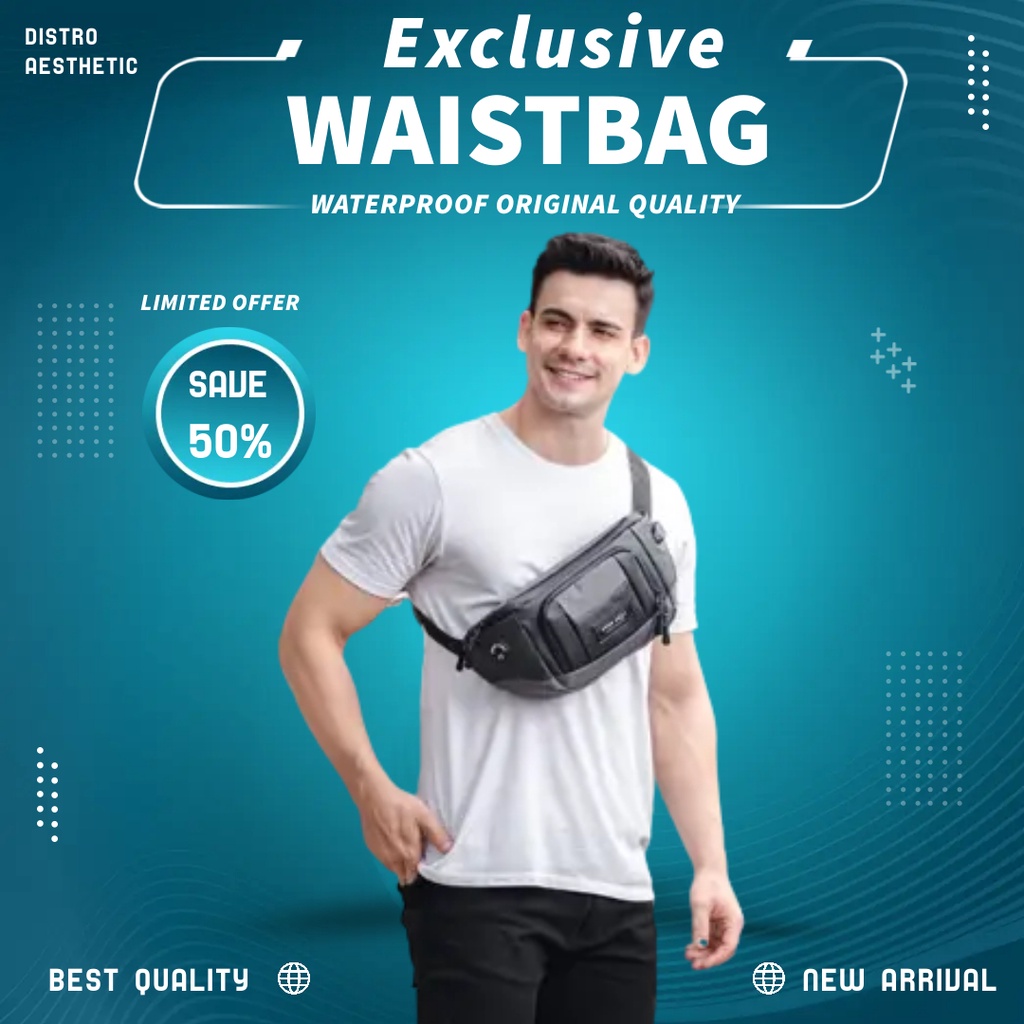 Tas Distro Weistbag Wesbag Pria Wanita Original Waterproof Tas Lempang Waistbag Laki Laki Keren Anti