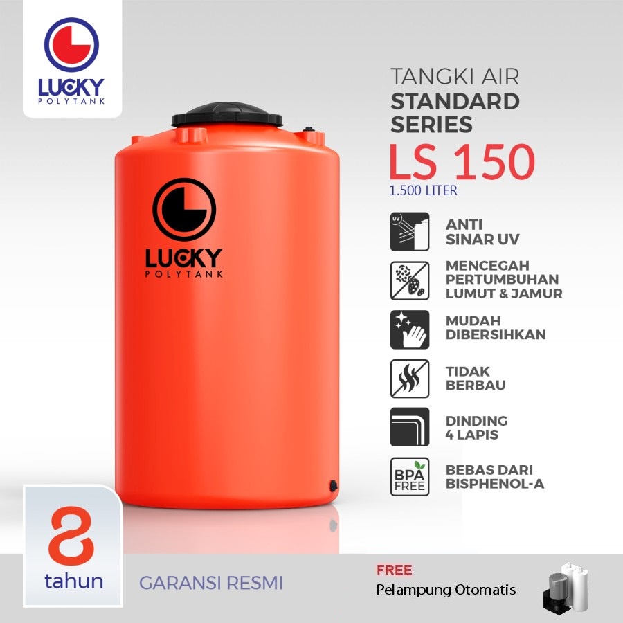 Tangki air / Tandon / Toren Lucky Polytank Standard 1500 Liter - LS 150