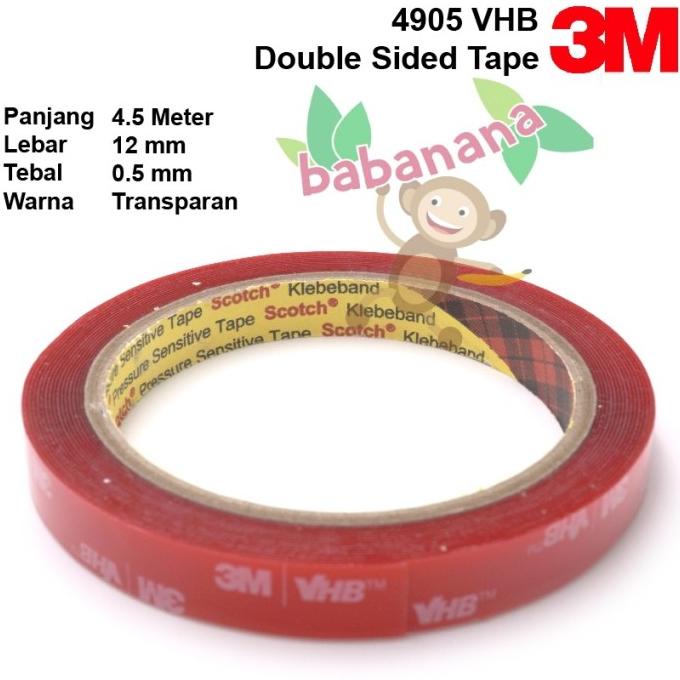 

Double Tape 3M 4905 VHB Transparan double sided 4.5M x 12mm x 0.5mm
