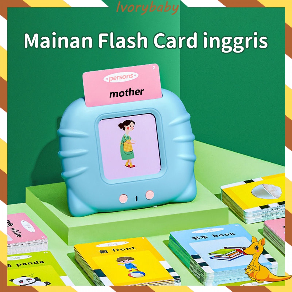 Ivorybaby Mainan edukasi flashcard Audio flash card anak bersuara Inggris Card early education device