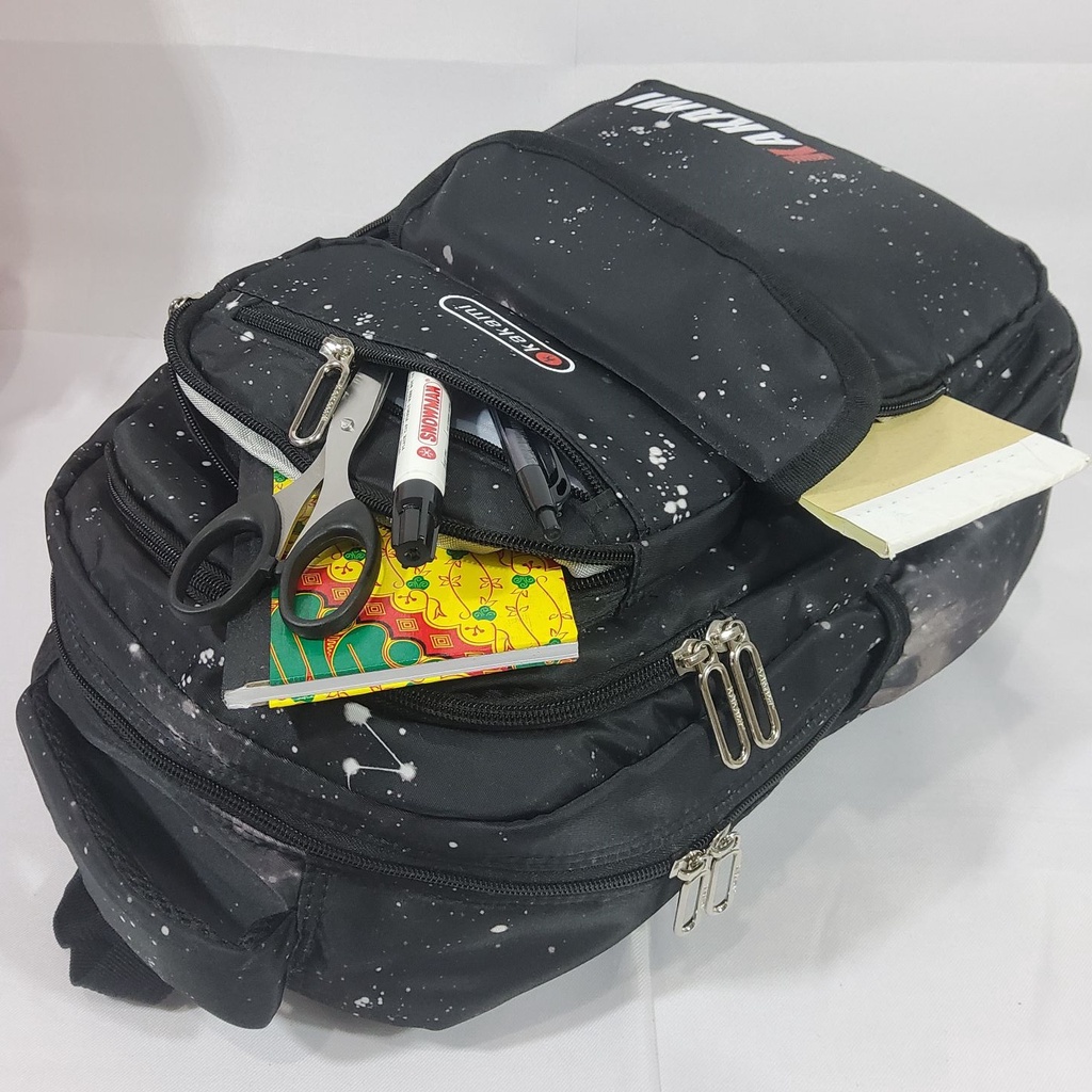Gratis Gantungan dan Raincover! Tas Ransel Sekolah Anak SD SMP BackpackImport 18817 Galaxy Space Pintu Kulkas Double Layer