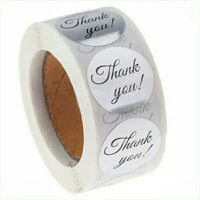 

*#*#*#] Stiker Ucapan Terima Kasih Glossy Perak Sticker Thank You Silver