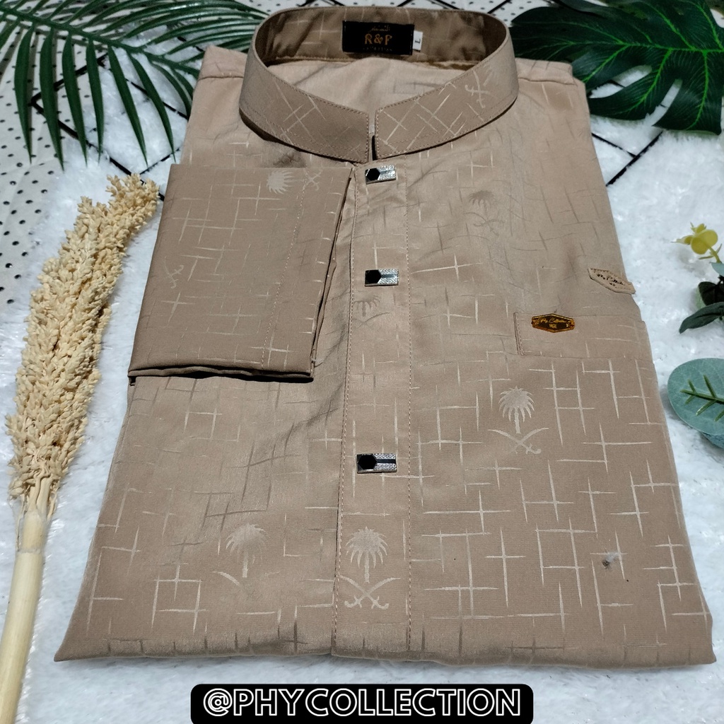 Baju Kemko Koko Ammu Laki Laki Motif Embos Kurma Atasan Kemeja Sultan Pria Dewasa Lengan Panjang Size S M L XL XXL [KEMKO ALFATAH]]