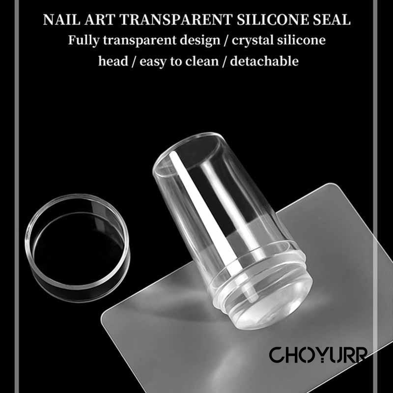 【COD】Clear Nail Stamper for French Tip Nail Art Cetakan Stempel Kuku Bahan Silikon Transparan Gaya Perancis-CH