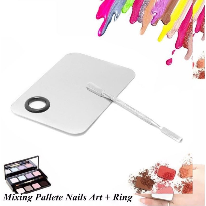(SKR) Set Eyeshadow Mixing Palette Pallete Pallet Palet Mixer Foundation Alat Pencampur Makeup Make Up +Stainless Spatula Tools Box