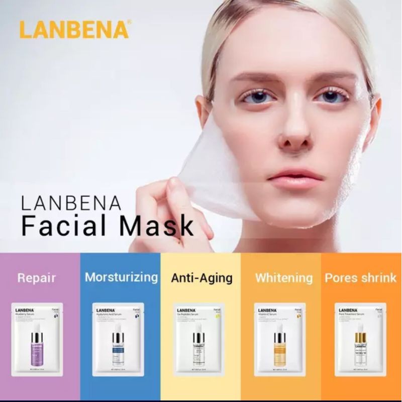 LANBENA Serum Sheet Mask - Masker Wajah Lanbena ORIGINAL