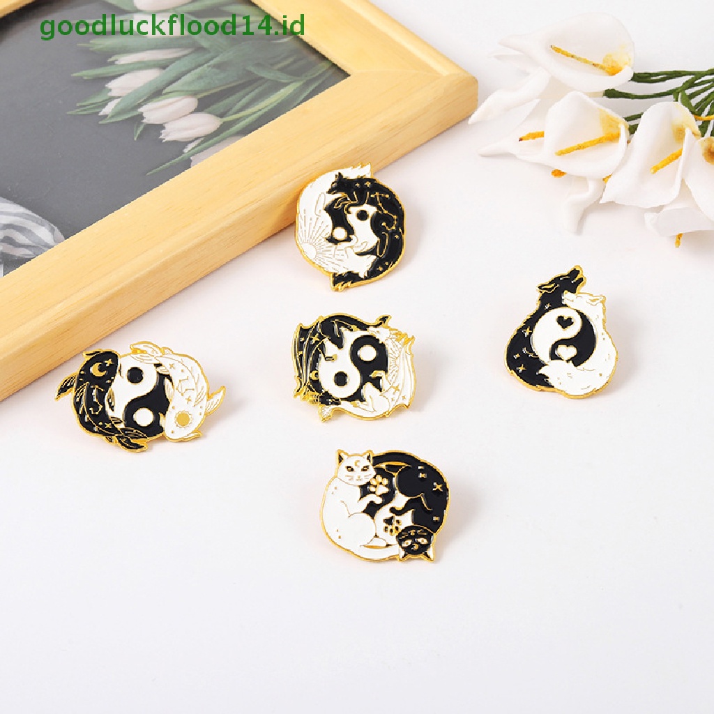 [GOOGFOUR] Kartun Lucu Tai Chi Hewan Enamel Alloy Bros Pin Lencana Perhiasan Hadiah [TOP]