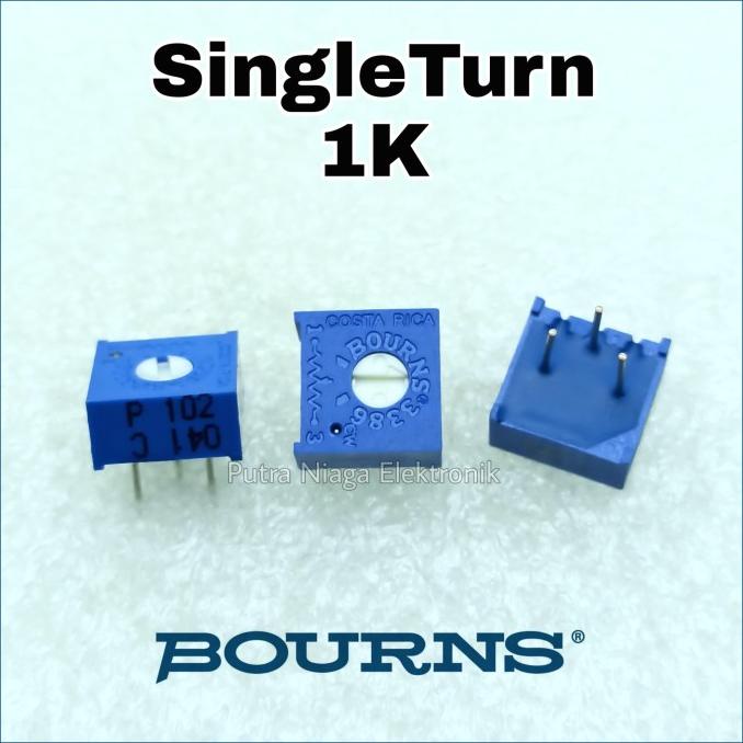 Singleturn Bourns 1K Original 3386 1000 ohm Trimpot VR Kode : 102 putr4n14 Juara
