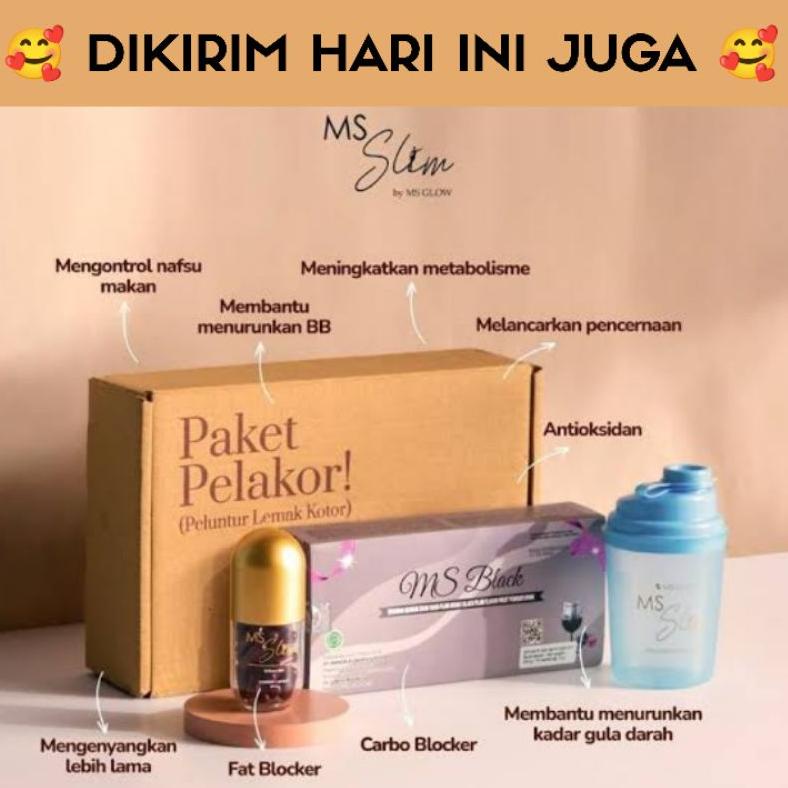 YEVHO5083 MS GLOW BEAUTY PAKET PELAKOR / MS BLACK / MS SLIM / BODY OIL