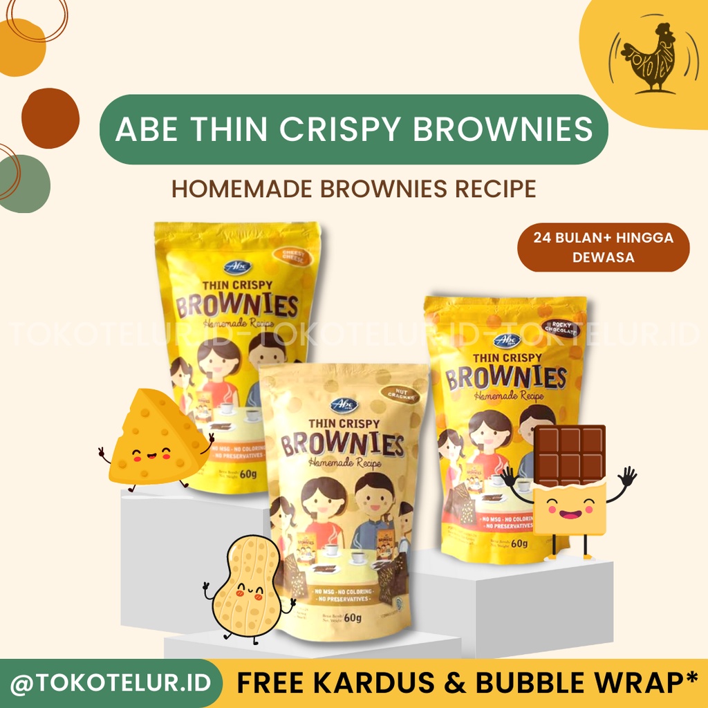 ABE FOOD - BROWNIES Thin Crispy | Cemilan Snack Anak Sehat HALAL