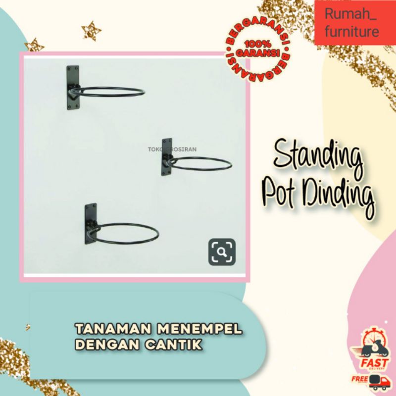 Standing Pot Dinding Termurah Gantungan Rak Pot Bunga Tempel Tembok Minimalis