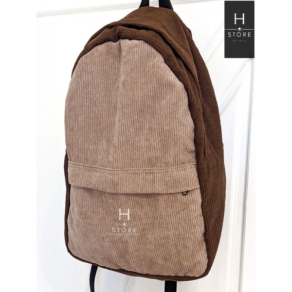 Backpack corduroy tas ransel corduroy tas sekolah