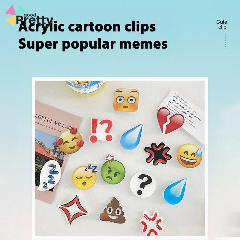 klip samping akrilik emoji emoji Korean fashion accessories - PD