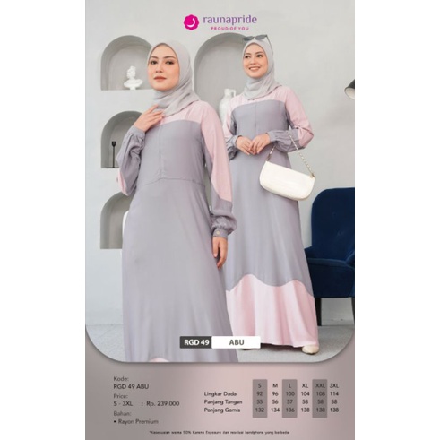 Baju muslim wanita gamis Rauna RGD 49