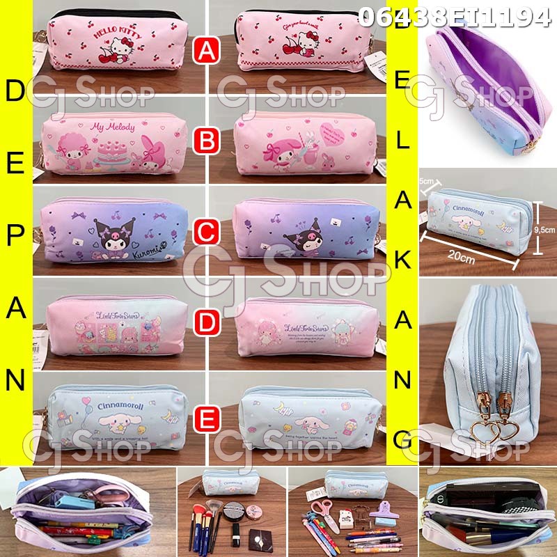 

Tempat pensil Dompet kosmetik Kitty Melody Kuromi Twinstar Cinnamoroll 06438