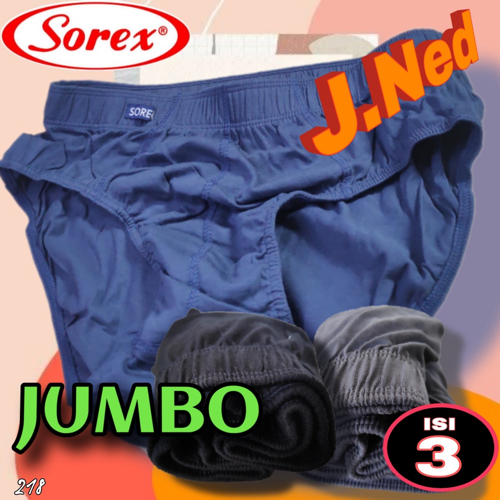 J218T - (per box isi 3) SOREX CELANA DALAM PRIA PRIA JUMBO BIG SIZE