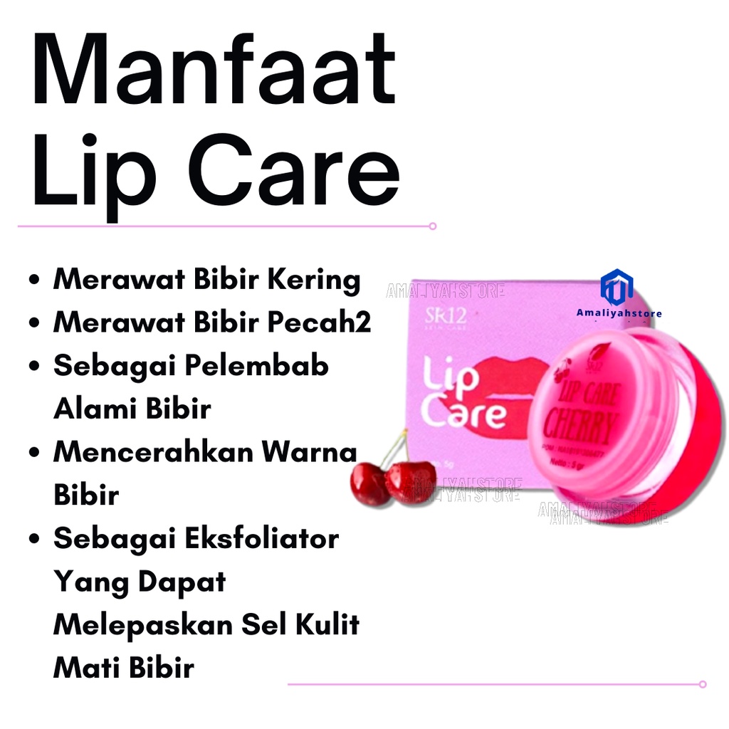 Lipcare Sr12 Cherry Cream Pelembab Pencerah Bibir Hitam Kering Pecah Pecah Pria Dan Wanita Alami Permanen Original Bpom