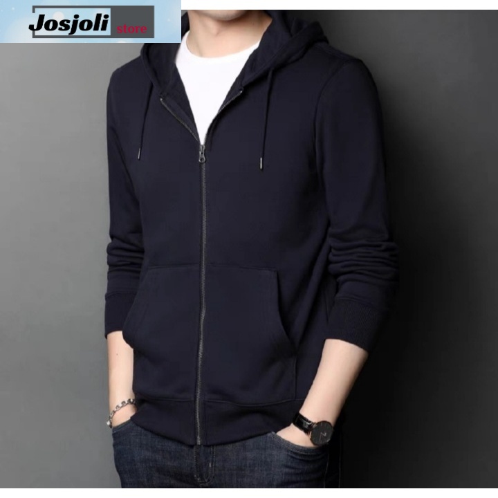 JOSJOLI_STORE/Sweater Sleting Polos/Atasan Pria Dewasa Lengan Panjang/Fit L