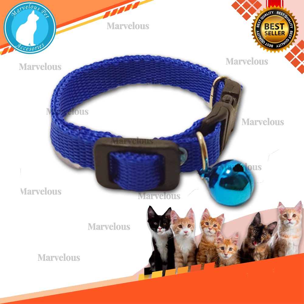 Kalung Kucing Polos Murah  Bahan Tebal Lonceng Warna Warni / Aksesoris Kucing Lucu Murah