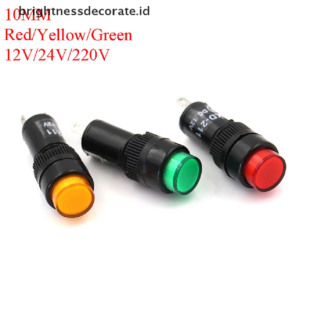 [Birth] Lampu LED pilot panel Indikator Sinyal warning light lamp AC/DC 10mm [ID]