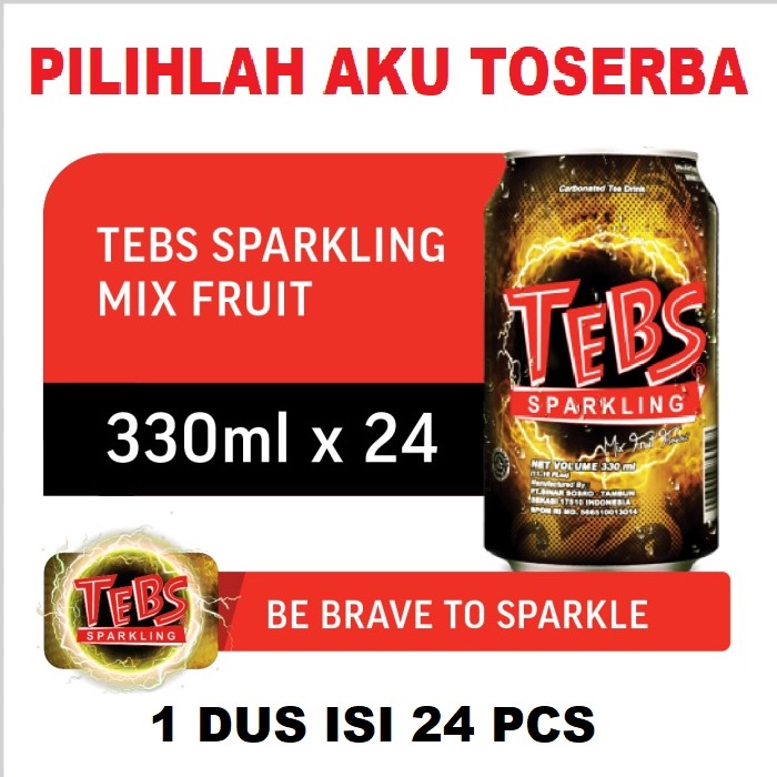 TEBS Sparkling Soda CAN KALENG 330 ml - ( HARGA 1 DUS ISI 24 )