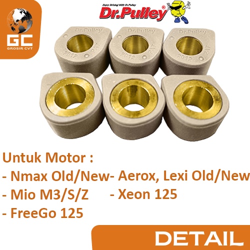 Sliding Roller Mio M3/S/Z Fino Freego X-Ride Gear Fazzio Xeon Soul GT 125 cc 2012 09 10 11 12 13 Gram Per 3 Butir Dr Pulley