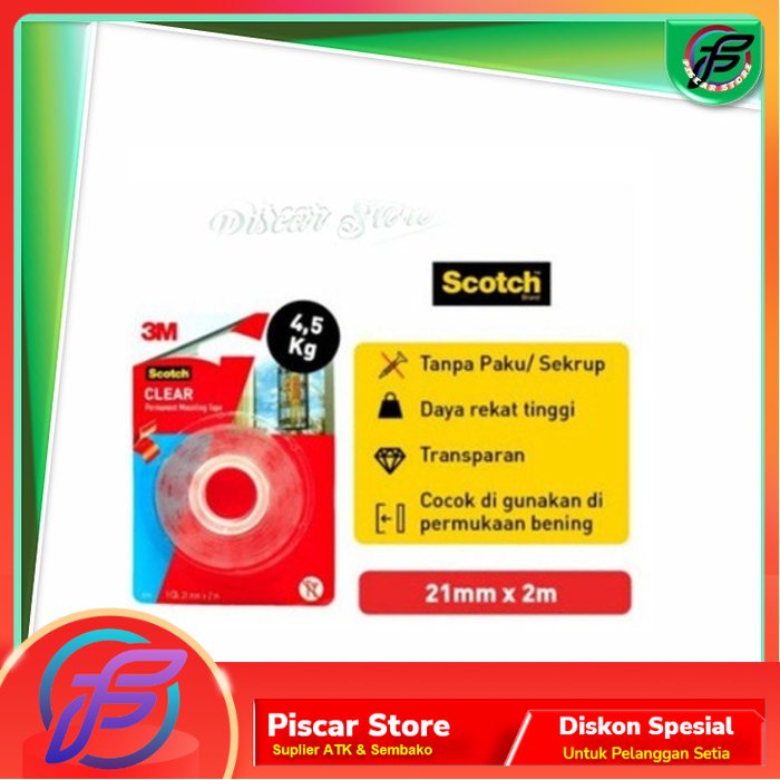 

3M Scotch Double Tape Foam CLEAR Permanent Mounting 4010C 21 mm x 2 m