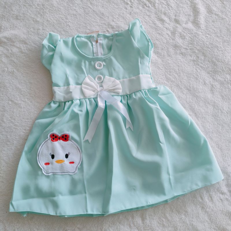 Dress anak cewek 1 2 tahun moscrepe gaun anak perempuan baju anak cewek piyo piyo ( dress piyo-piyo moscrepe )