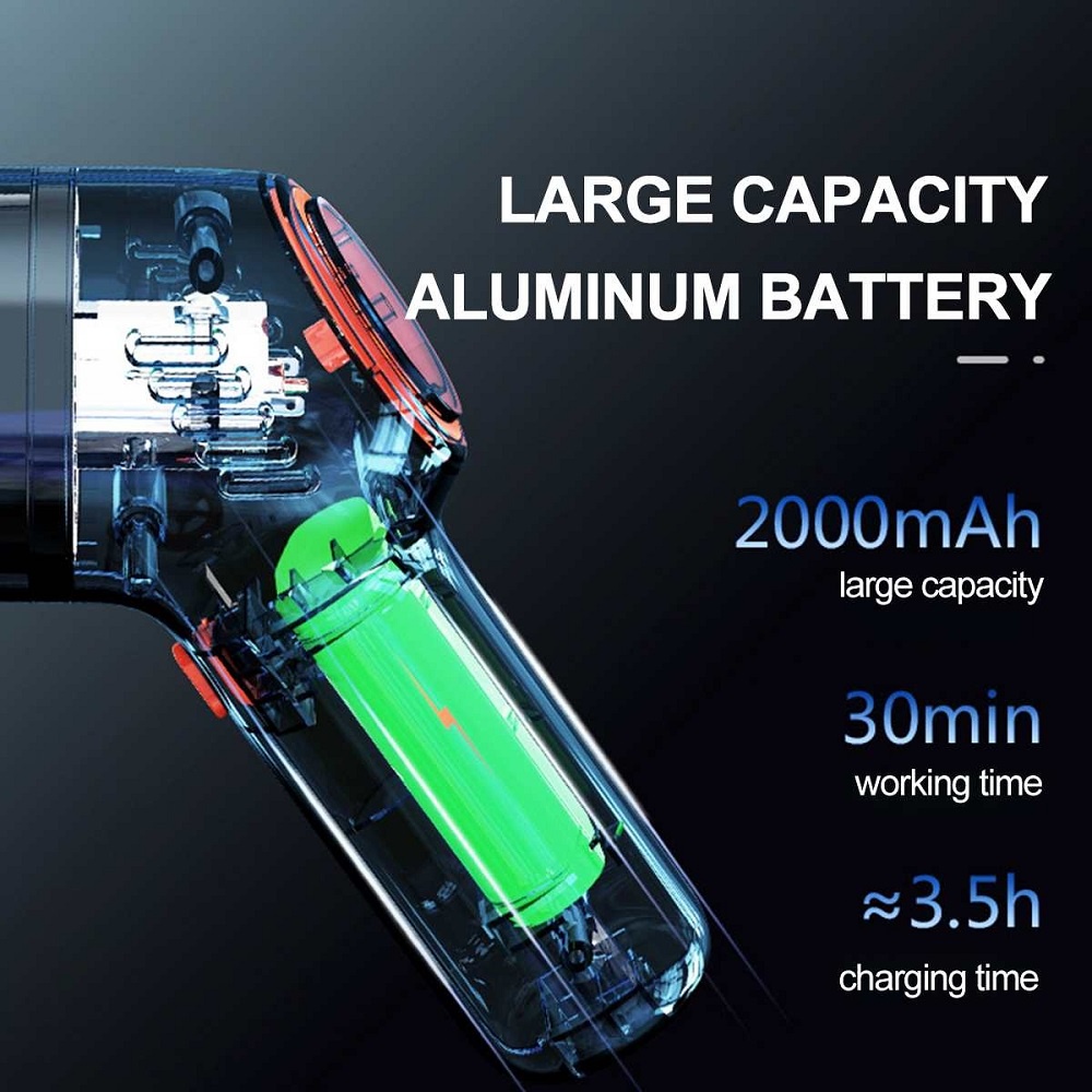 HELLOLEIBOO Penyedot Debu Mobil Handheld Wireless Vacuum Cleaner 120W - LT-101C - Black