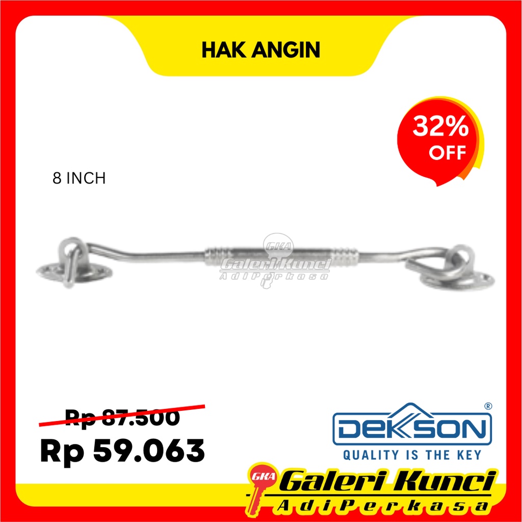 Hak Angin Dekson Dekkson New 8 Inch SS Kait Angin Penahan Jendela