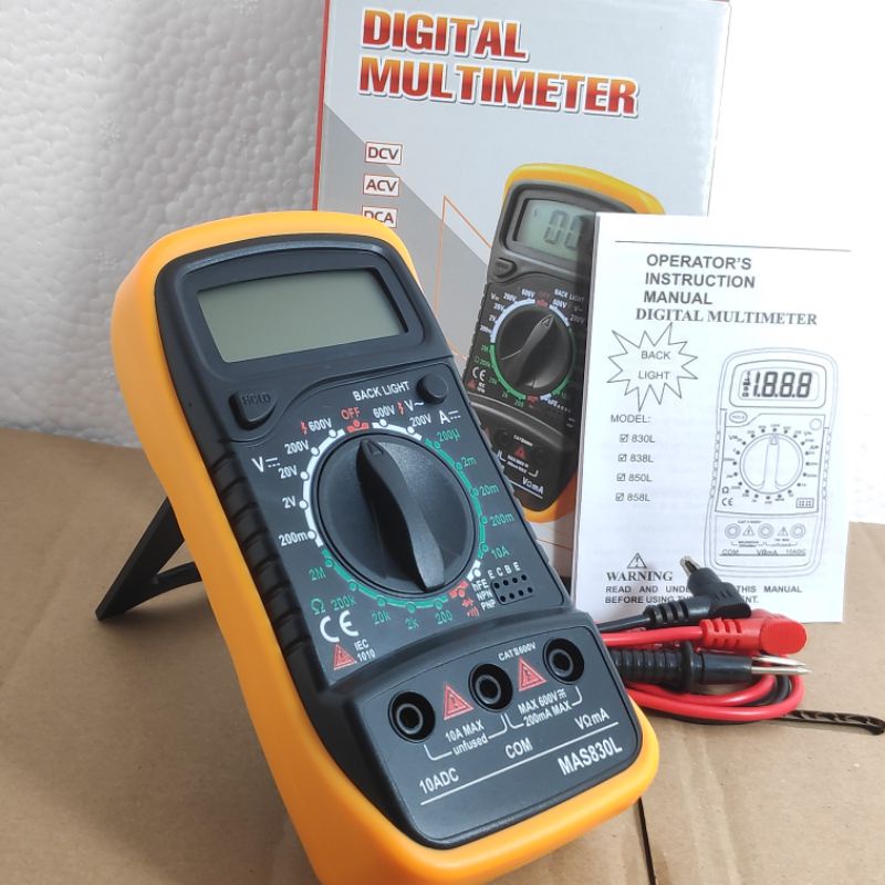 Multimeter Digital XL830L MAS830L Backlight termasuk baterai multitester DIgital AVOmeter DIGital DENGAN baterai include baterai