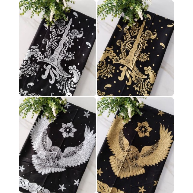 BATIK PRADA GOLD DAN SILVER MOTIF KERIS