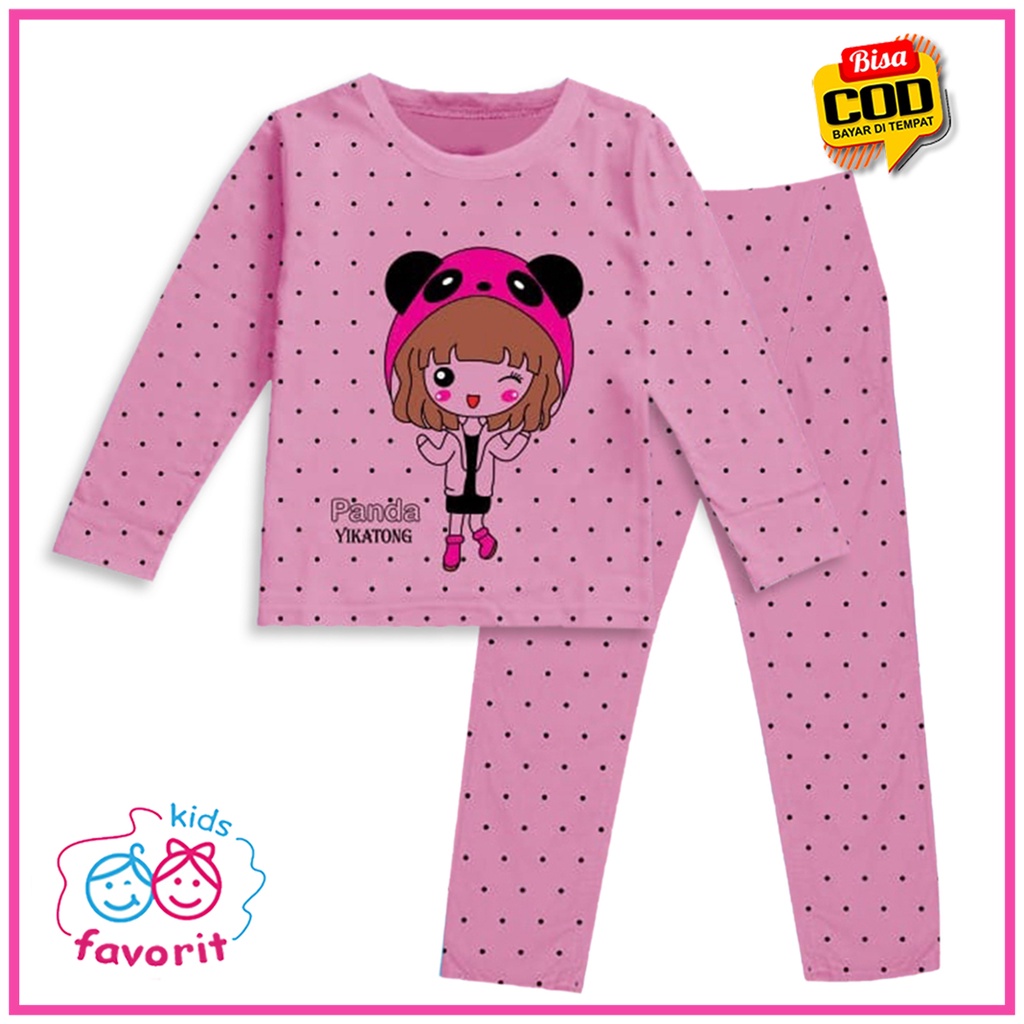 Favorit kids Setelan Piyama anak perempuan lengan panjang celana panjang | baju tidur anak anak Size 1-10 tahun