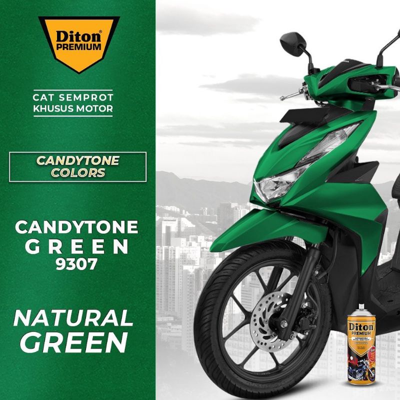 Pilok Pilox Cat DITON Candy Green 9307 Hijau Candy 400cc Cat Semprot Diton Premium Tahan Bensin Cepat Kering