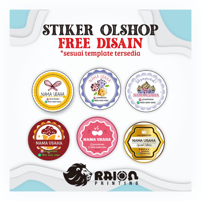 

Label Stiker Logo Bulat Olshop Usaha Makanan Skincare Baju Make Up Toples Murah Meriah