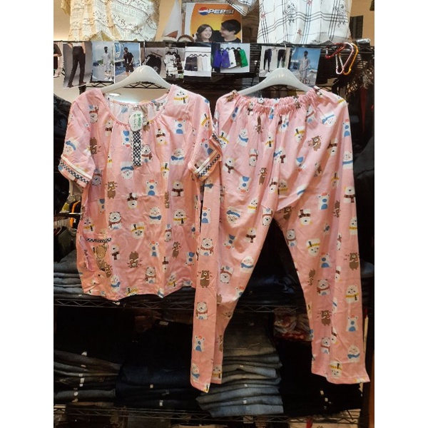 baju tidur kaus yumico  xl lengan pendek celana panjang