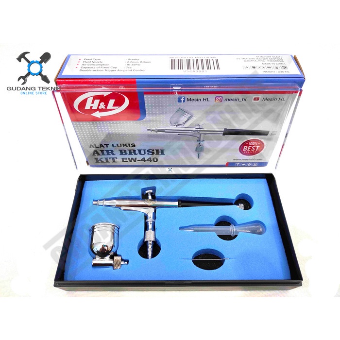 Spraygun Air Brush Kit EW440 EW550 HNL H&amp;L HL / Alat Lukis Spray Gun Semprotan Cat Spray Gun Art Painting Pen EW 440 EW 550 HNL