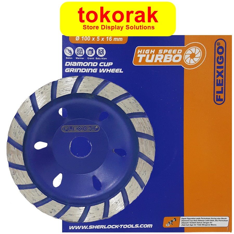 FLEXIGO DIAMOND CUP GRINDING WHEEL 4 INCH MATA GERINDA 4&quot; POLES BETON