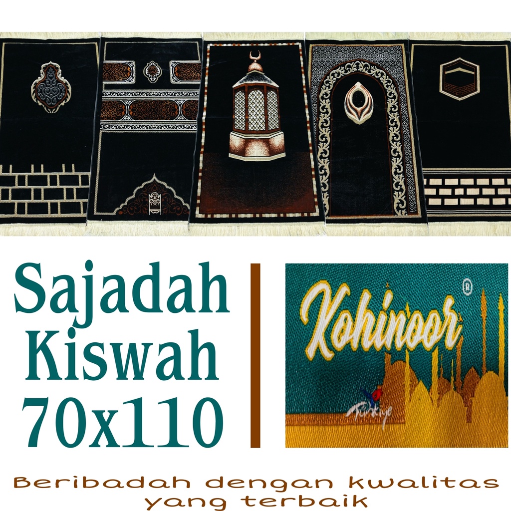 Sajadah Tebal KOHINOOR KISWAH BLACK Exclusive 65x110cm