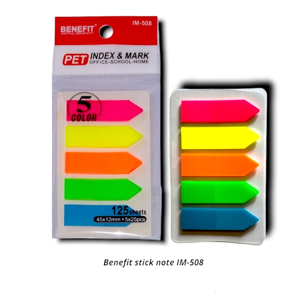 

STICK NOTES PEMBATAS PANAH PLASTIK 5 WARNA INDEXER