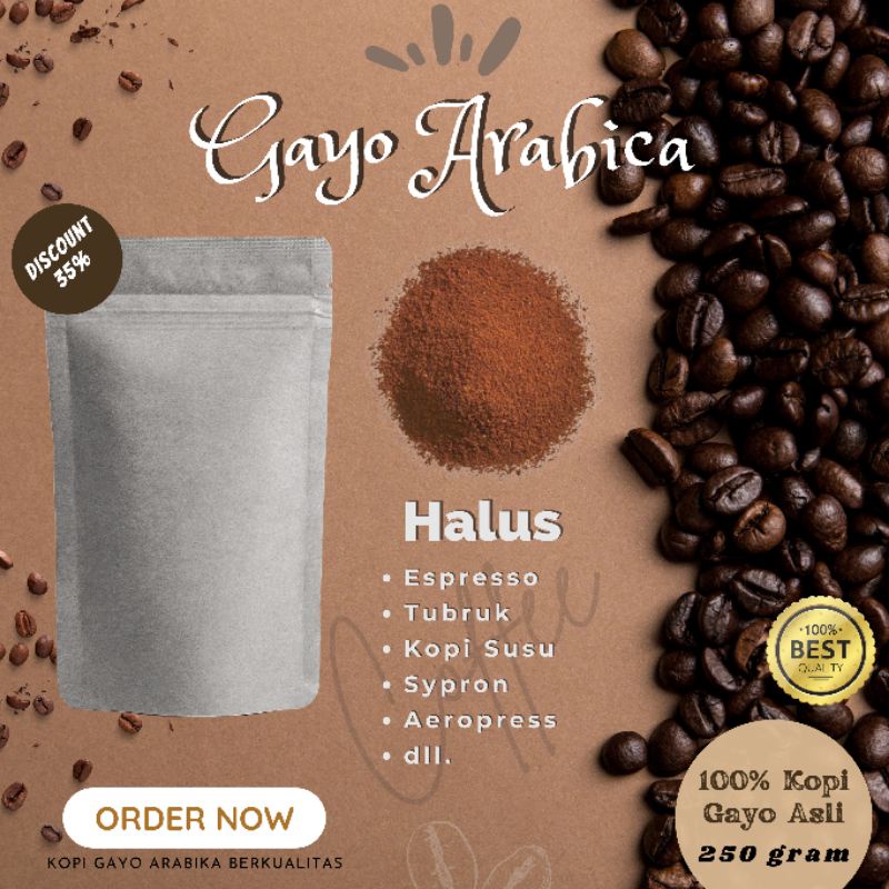 

Kopi Aceh Gayo Arabika 100% Kopi Asli Berkualitas 250 gram