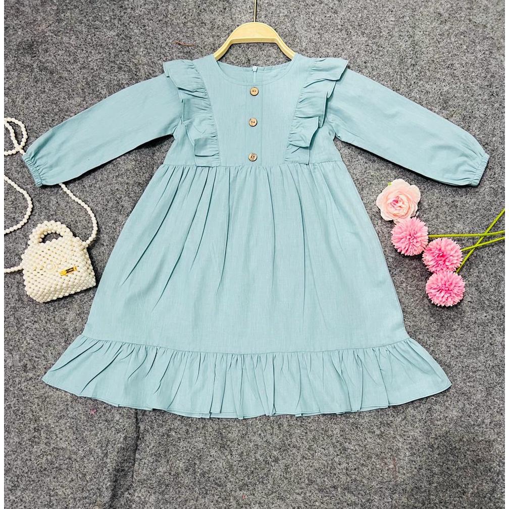 Jimmedy.id - Dress Anak Perempuan/Gamis Anak Bahan Katun Untuk Anak Usia 3-7 Tahun