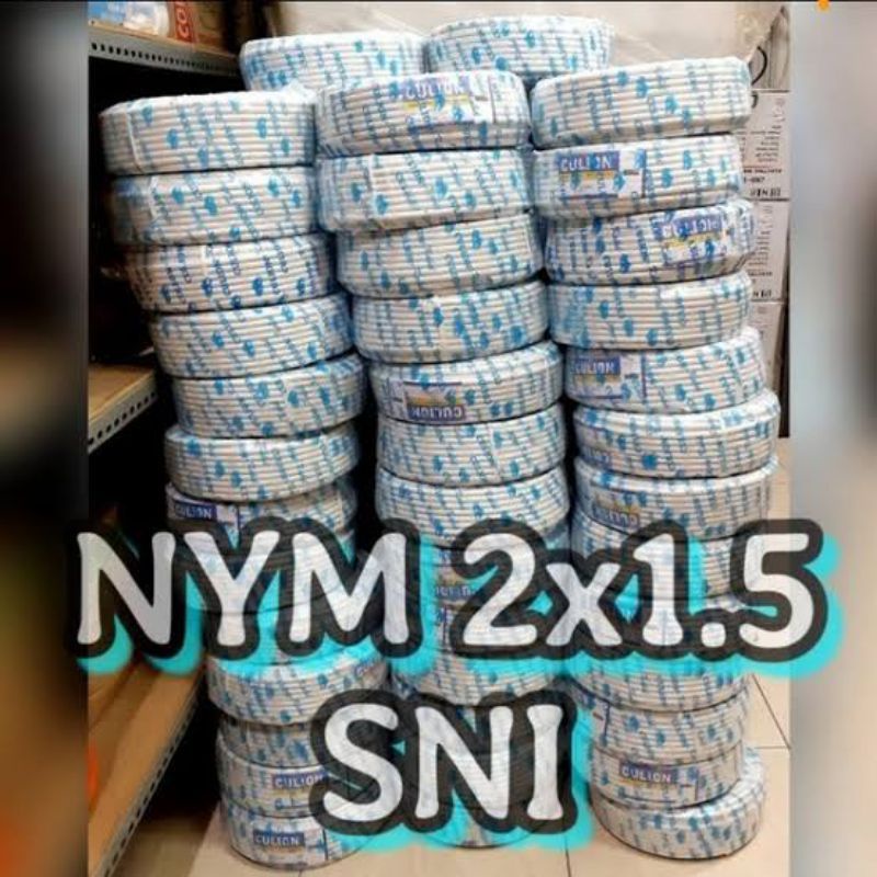 Kabel listrik NYM 2x1.5 GOLD SNI , kabel kawat berkualiatas TEMBAGA ASLI  100% ori, sudah SNI (Kabel Meteran)