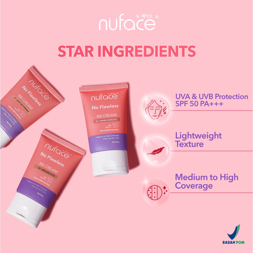 NUFACE NU FLAWLESS BB CREAM + BEAUTY BLENDER INSIDE